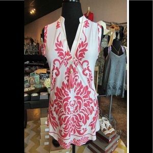 🚨SALE! 🧡coral print neck top